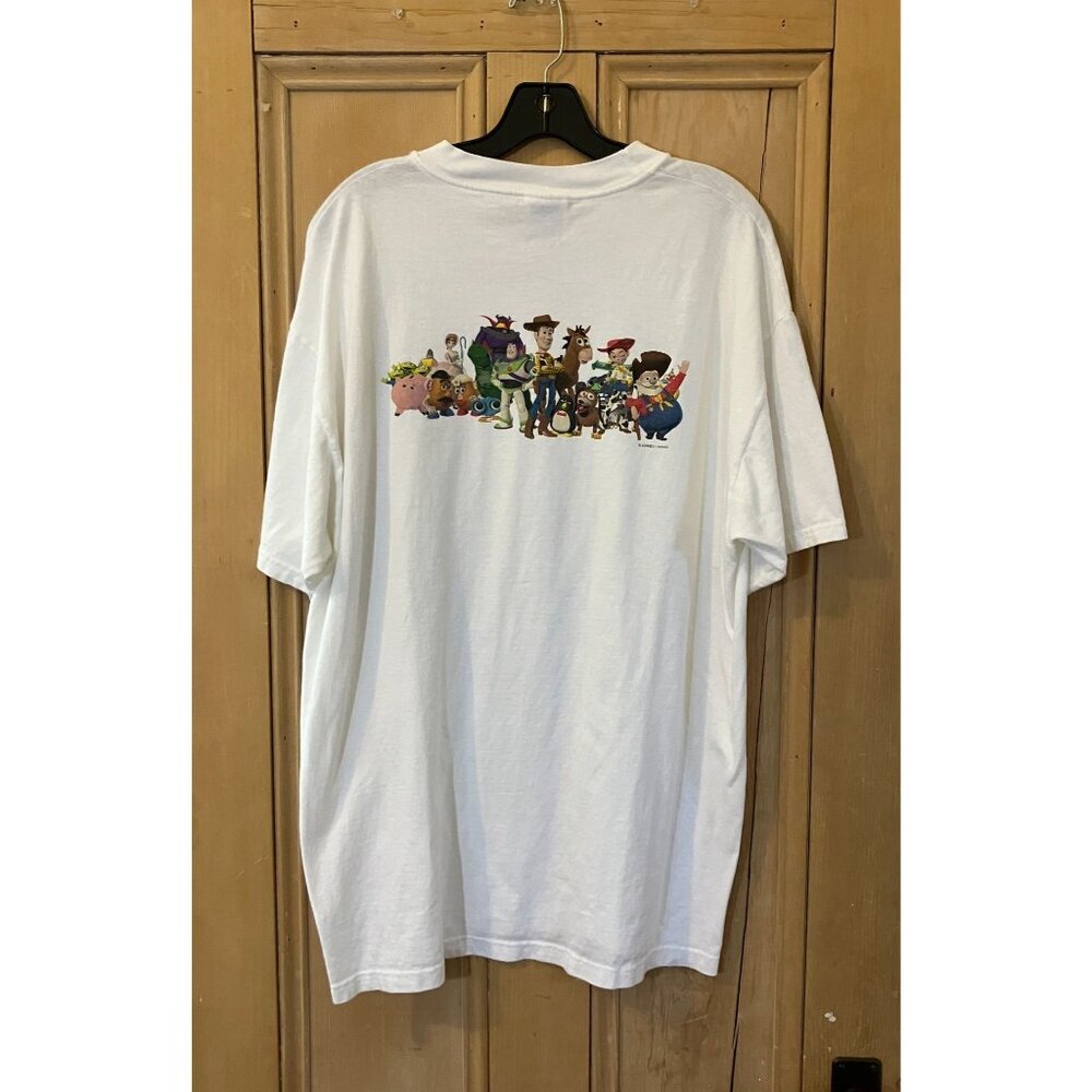 Pixar Disney Mens VTG 1999 Toy Story 2 Full Cast Promo T-Shirt  XL White AN EXC - Picture 2 of 10